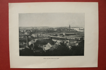 Blatt Architektur Potsdam 1898-1900 Panorama Stadt Osten Ortsansicht Brandenburg